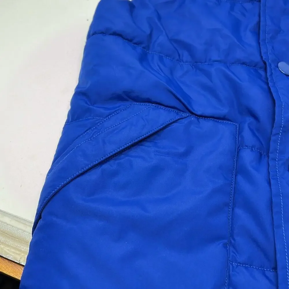 Gymboree Boys Cobalt Blue Zip / Snap Winter Vest Size Medium (8-10)